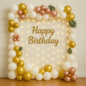 Adorable birthday arch backdrop in Delhi